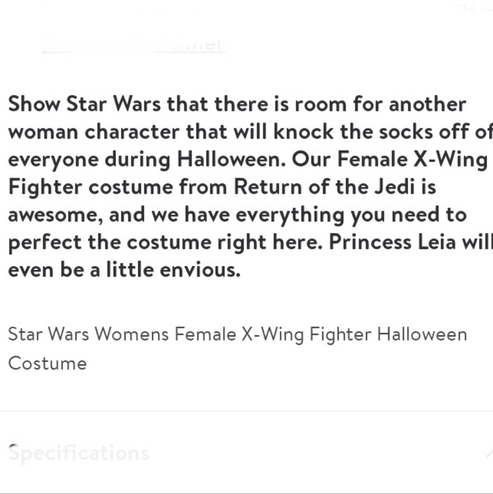 STAR WARS X-Wing Fighter Girl Halloween Costume NWT - Picture 6 of 10